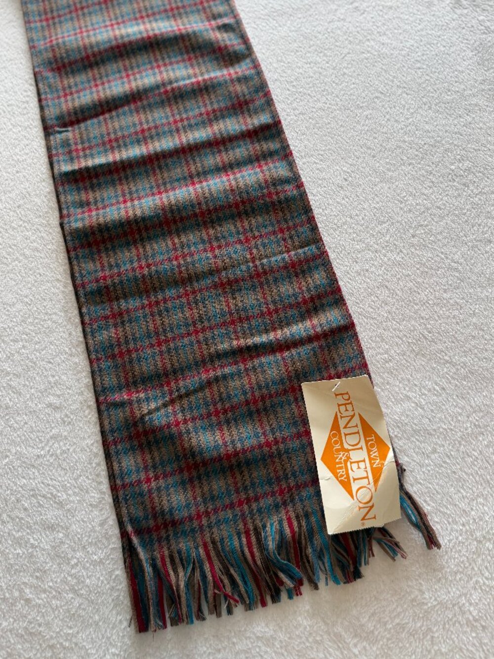 Pendleton VTG Town & Country Wool Scarf NWT Deadstock Natural Fiber Collectible